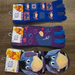 3 pairs of adult Eeyore slipper socks.  NWT